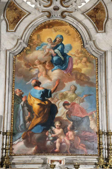 Dipinto con la Madonna del Carmelo tra Santi di Diano Giacinto