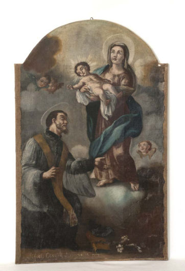 Dipinto della Madonna e San Gaetano da Thiene di Autore sconosciuto