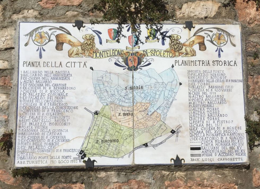 Planimetria storica di Monteleone di Spoleto