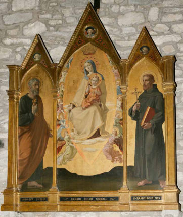 Trittico con Madonna del Carmelo e Santi