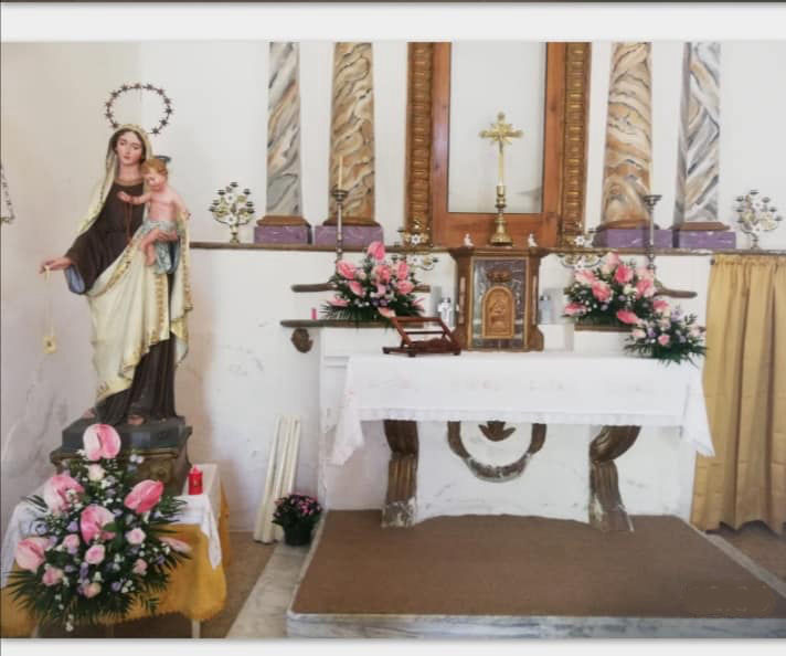 Statua Madonna del Carmine in esposizione