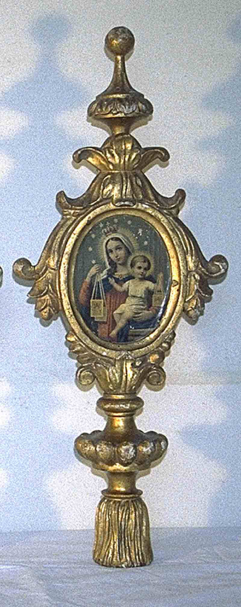 Insegna processionale con Madonna del Carmelo