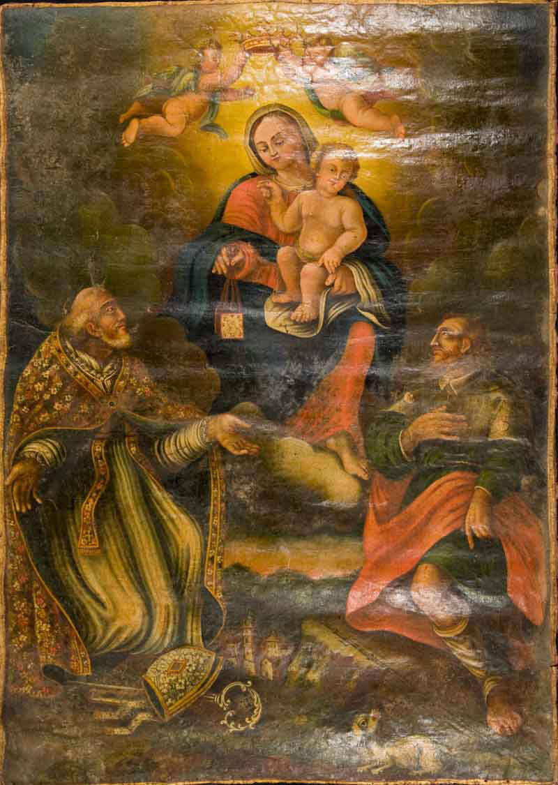 Stendardo della Madonna del Carmelo tra Santi