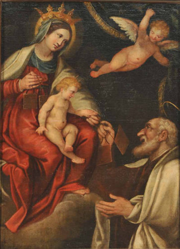 Madonna del Carmelo con Santo e Angelo