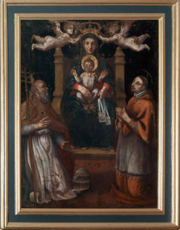 Dipinto Madonna del Carmelo e Santi di Autore sconosciuto