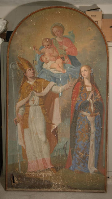Madonna del Carmelo e S.ti Emidio e Filomena di Autore sconosciuto