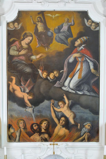 Madonna del Carmelo con santo papa di Autore sconosciuto 