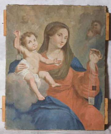 Madonna del Carmelo seduta di Autore sconosciutoe