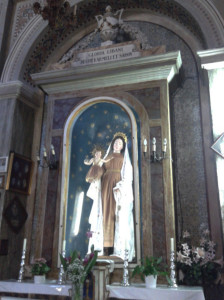 Statua della Madonna del Carmine interessata dal furto sacrilego