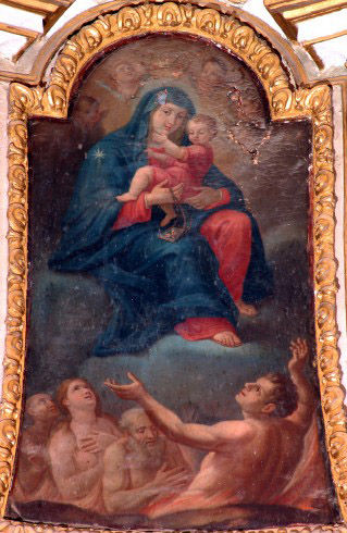 Madonna del Carmelo incoronata e Anime del Purgatorio e Santi