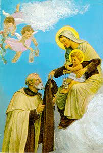Madonna che consegna lo Scapolare a San Simone Stok
