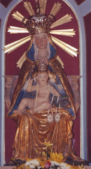 Statua Madonna del Carmelo con Gesù Bambino in trono