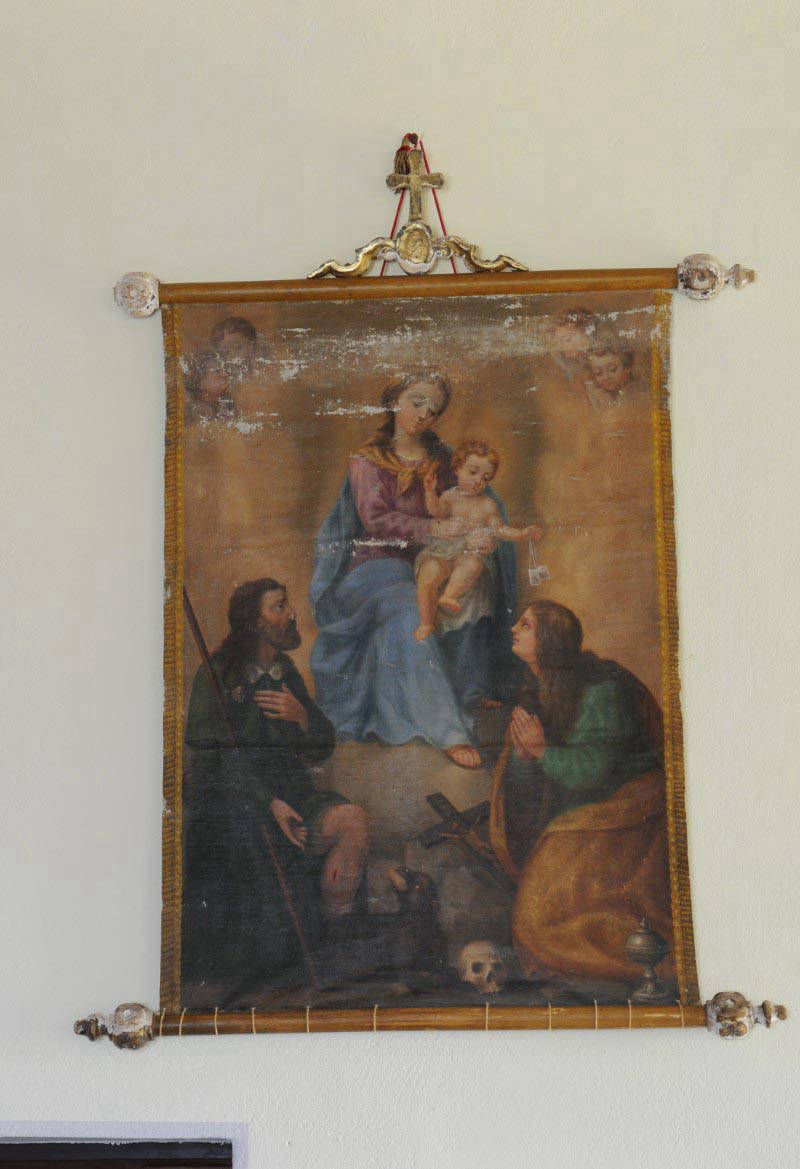 Stendardo processionale Madonna del Carmelo con Gesù Bambino e Santi