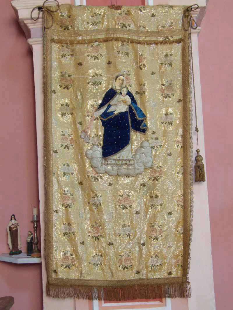 Stendardo processionale con Madonna del Carmelo taffetas laminato